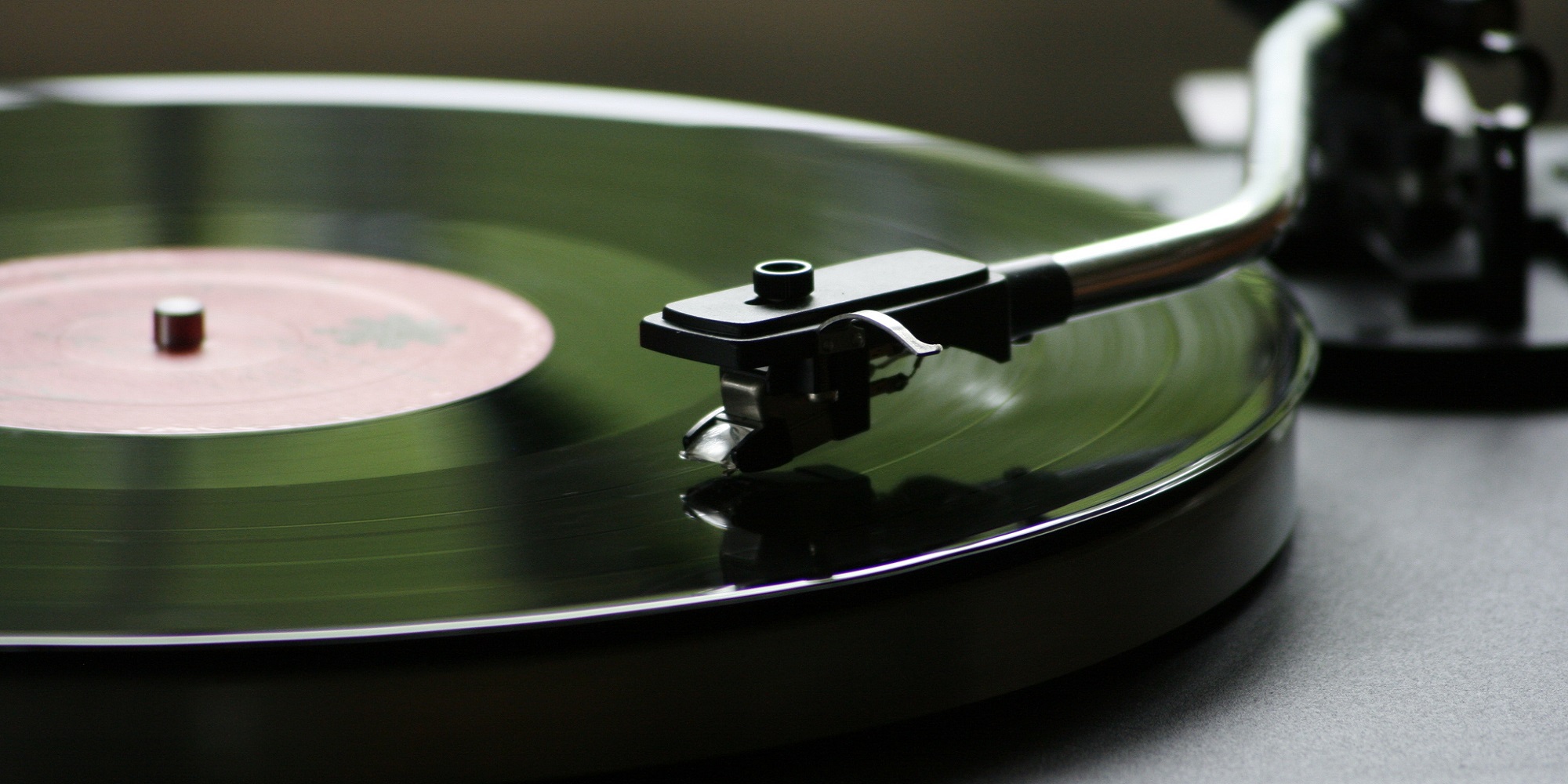 Close up of record player